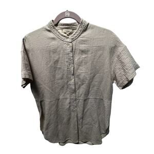 Wilfred Women's Blouse Tunic Short‎ Sleeve Top Size XS Curved Hem Brown.